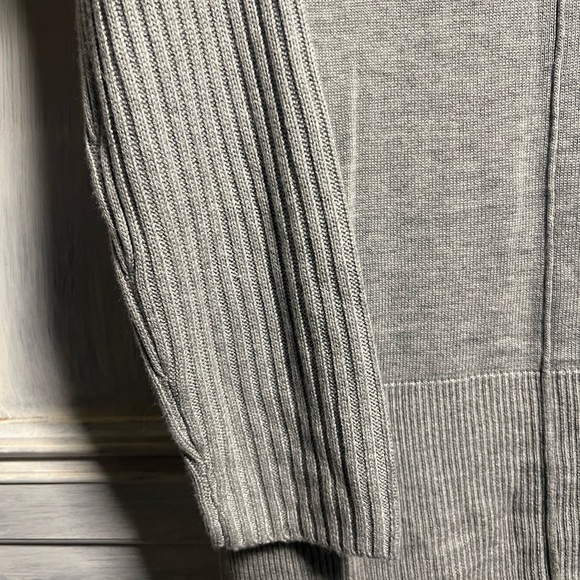 Soft Surroundings Heather Grey Ribbed Cowl Neck Sweater Tunic Wool Cashmere Cozy - Picture 3 of 9